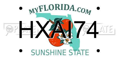 HXAI74 Florida License Plate