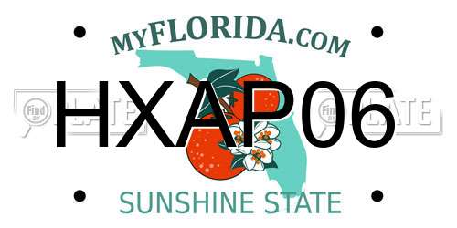 HXAP06 Florida License Plate