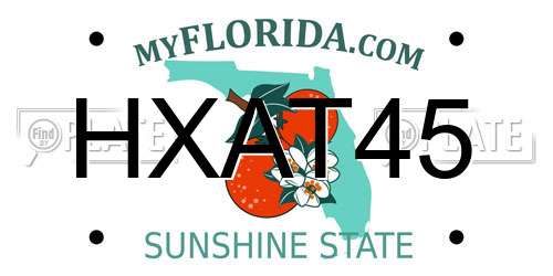 HXAT45 Florida License Plate