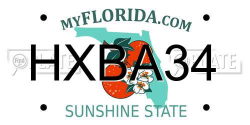 HXBA34 Florida License Plate