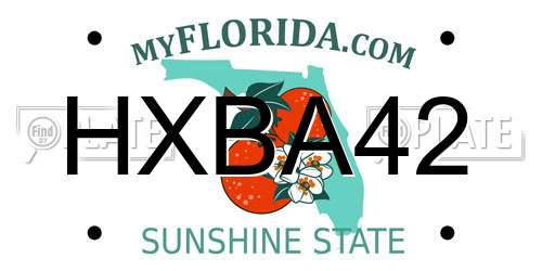 HXBA42 Florida License Plate