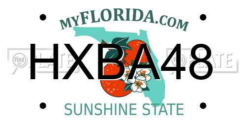 HXBA48 Florida License Plate