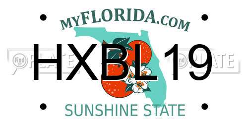 HXBL19 Florida License Plate
