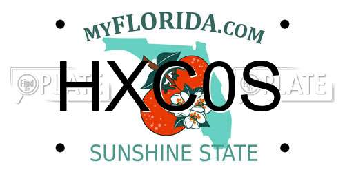 HXC0S Florida License Plate
