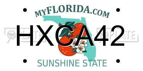 HXCA42 Florida License Plate