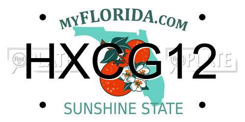 HXCG12 Florida License Plate