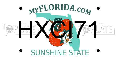 HXCI71 Florida License Plate