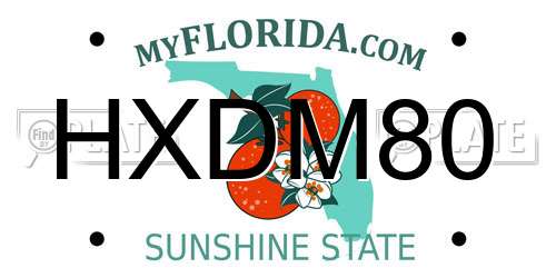 HXDM80 Florida License Plate