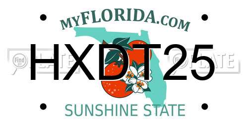 HXDT25 Florida License Plate