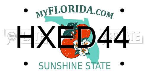HXED44 Florida License Plate