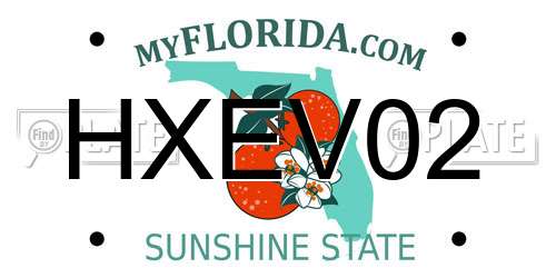 HXEV02 Florida License Plate