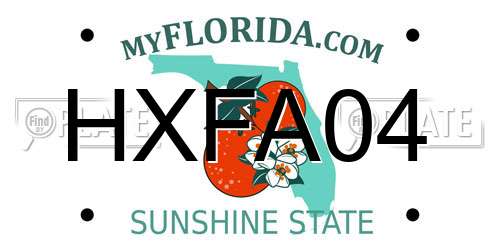 HXFA04 Florida License Plate