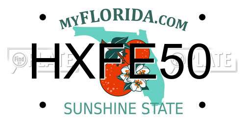 HXFE50 Florida License Plate