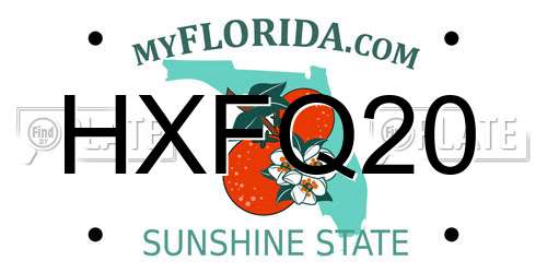 HXFQ20 Florida License Plate