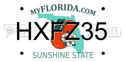 HXFZ35 Florida License Plate