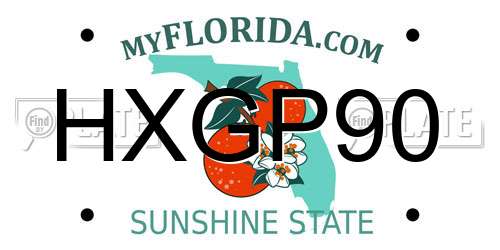 HXGP90 Florida License Plate