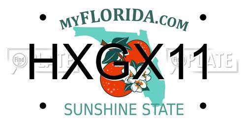 HXGX11 Florida License Plate