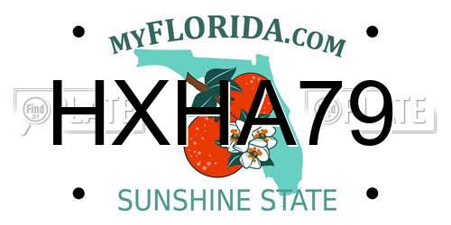 HXHA79 Florida License Plate