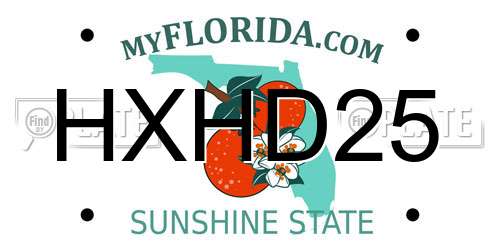 HXHD25 Florida License Plate