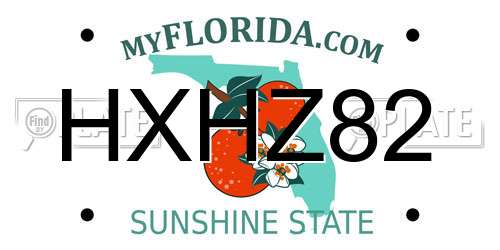 HXHZ82 Florida License Plate