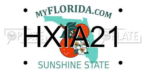 HXIA21 Florida License Plate
