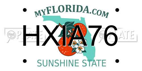HXIA76 Florida License Plate