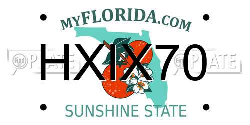HXIX70 Florida License Plate