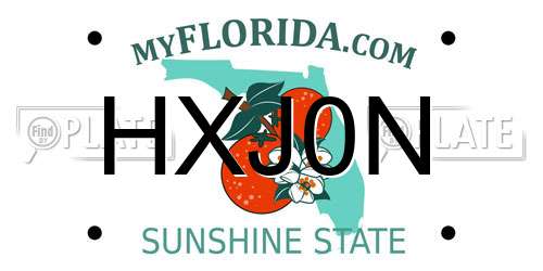 HXJ0N Florida License Plate