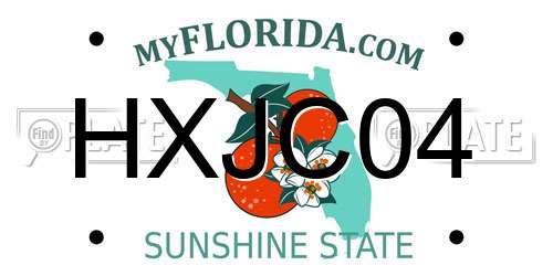 HXJC04 Florida License Plate