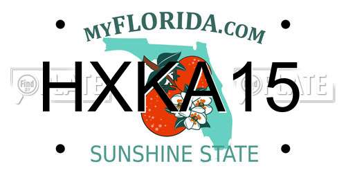 HXKA15 Florida License Plate