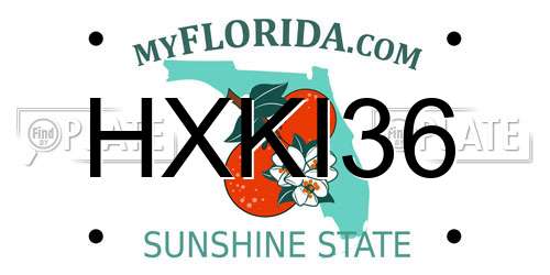 HXKI36 Florida License Plate