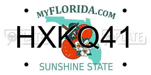 HXKQ41 Florida License Plate