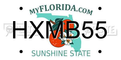 HXMB55 Florida License Plate