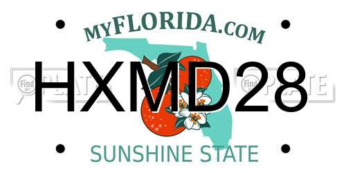 HXMD28 Florida License Plate