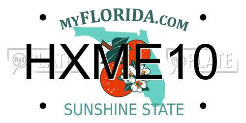 HXME10 Florida License Plate