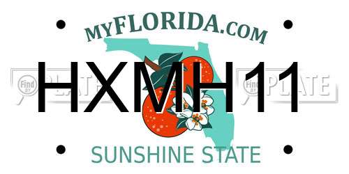 HXMH11 Florida License Plate