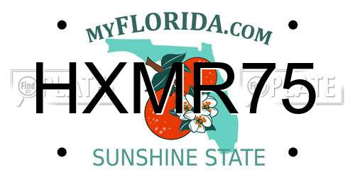 HXMR75 Florida License Plate