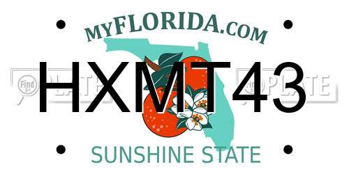 HXMT43 Florida License Plate