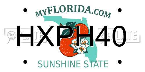 HXPH40 Florida License Plate