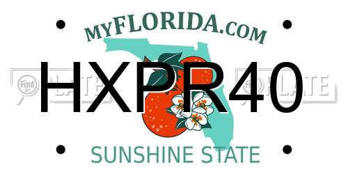 HXPR40 Florida License Plate