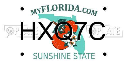 HXQ7C Florida License Plate