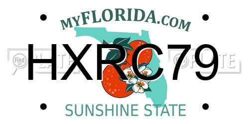 HXRC79 Florida License Plate