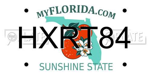 HXRT84 Florida License Plate