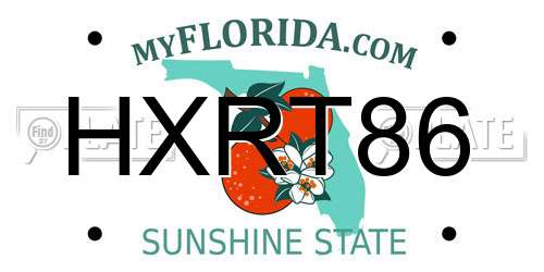 HXRT86 Florida License Plate