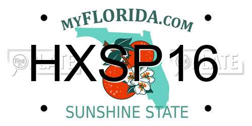 HXSP16 Florida License Plate