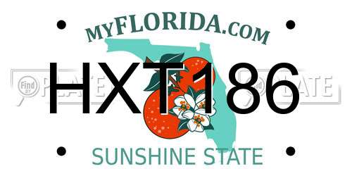 HXT186 Florida License Plate