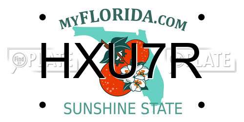 HXU7R Florida License Plate