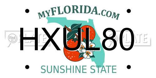HXUL80 Florida License Plate
