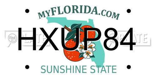 HXUP84 Florida License Plate