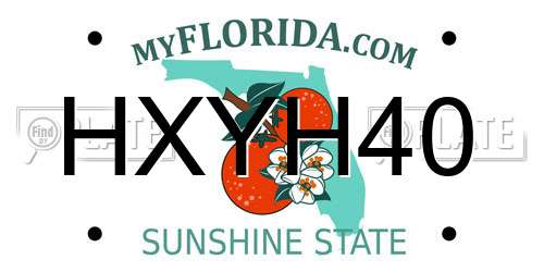 HXYH40 Florida License Plate